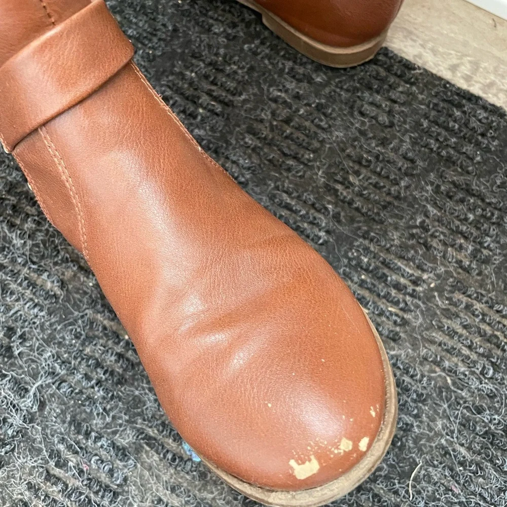 2/$10 Girls Brown Leather Knee-High Boots - Picture 2 of 4